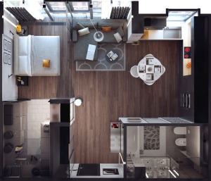 北欧风格客厅LOFT·公寓装修效果图