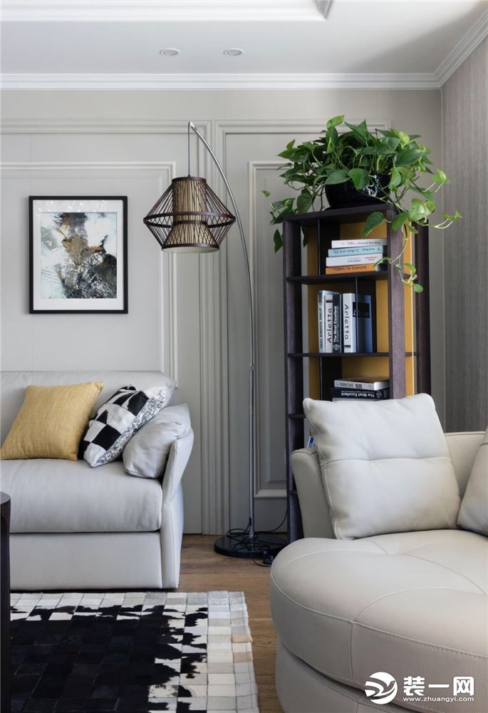 140平三居室现代摩登设计客厅沙发效果图