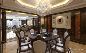 西宁香格里拉290平别墅欧式古典风格餐厅装修