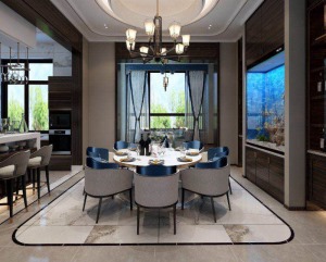 西寧新千國際260平五居室新中式風格餐廳裝修