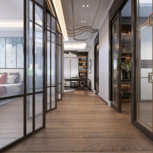 西寧新千國際260平五居室新中式風格走廊裝修