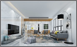 凯茵新城岭峰250平四居室现代风格效果图