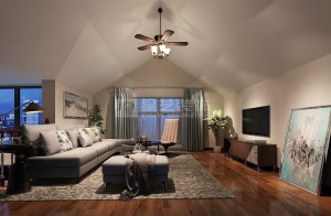 远洋城美域220瓶平层现代风格装修效果图家庭厅
