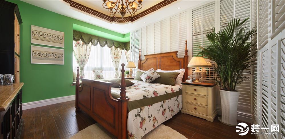 华润翡翠城3期三居室地中海风格造价8万--卧室