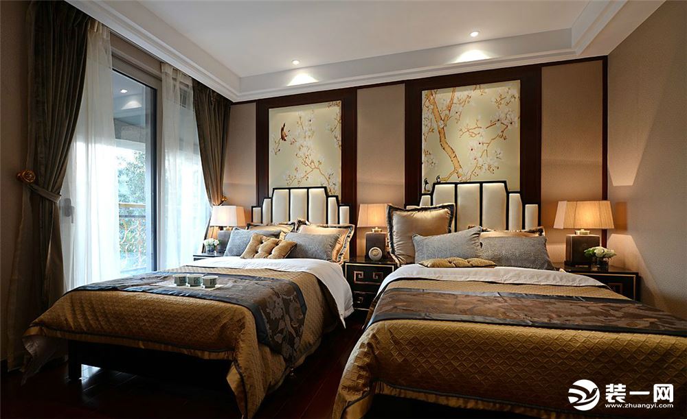 紫荆城四居室中式风格造价12万--卧室