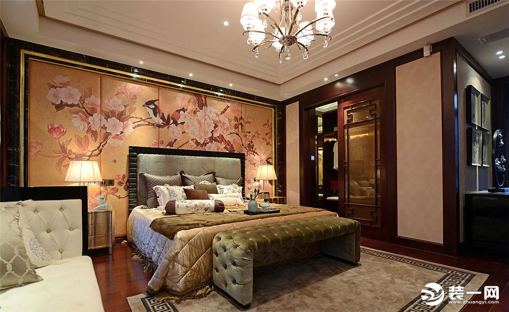 紫荆城四居室中式风格造价12万--卧室