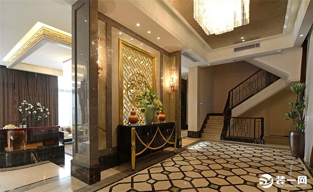 紫荆城四居室中式风格造价12万--过道