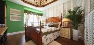 华润翡翠城3期三居室地中海风格造价8万--卧室