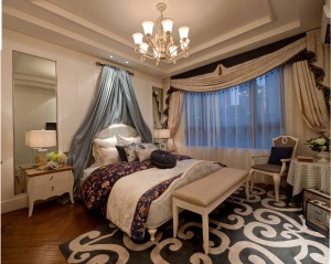 成都佳兆业广场二居室地中海风格造价6万--卧室