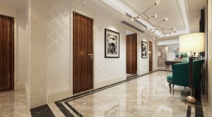 格林玫瑰湾大户型现代简约风格装修效果图走廊