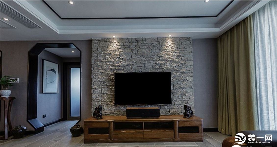【灵山金壁设计】佛子自建房中式风格9.3万元造价电视背景墙