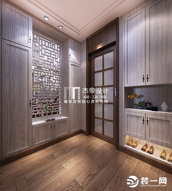 上海宝钢小区三居室中式风格门厅装修效果图