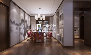 上海宝钢小区三居室中式风格装修效果图