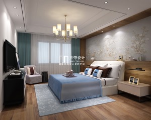 上海百汇园四居室140平北欧风格主卧室装修效果图