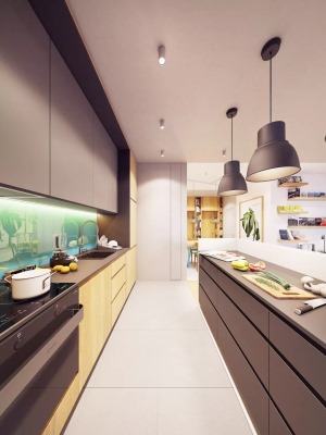 无锡江阴万达公寓52平一居室混搭风格全包6万厨房