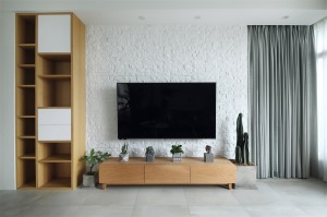 无锡西水东木色北欧风150平四居室北欧风格电视墙