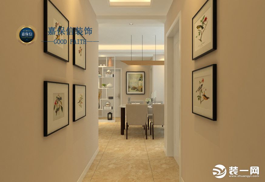 九龙明珠93平两居室现代风格-走廊效果图-设计师预约电话（微信）15634361234