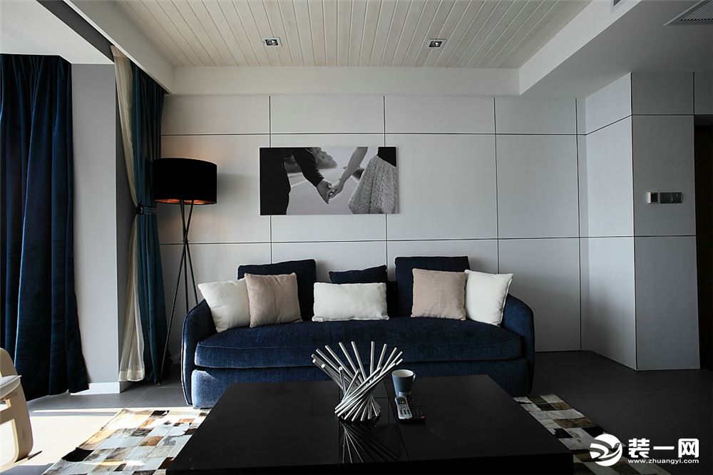 力高国际城 138平大户型现代简约风格装修效果图客厅沙发效果图