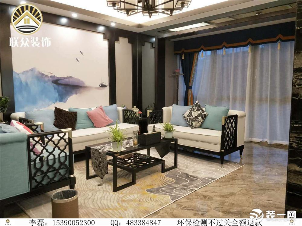 客厅，温江装修公司联众装饰出品，温江别墅装修推荐联众装饰。