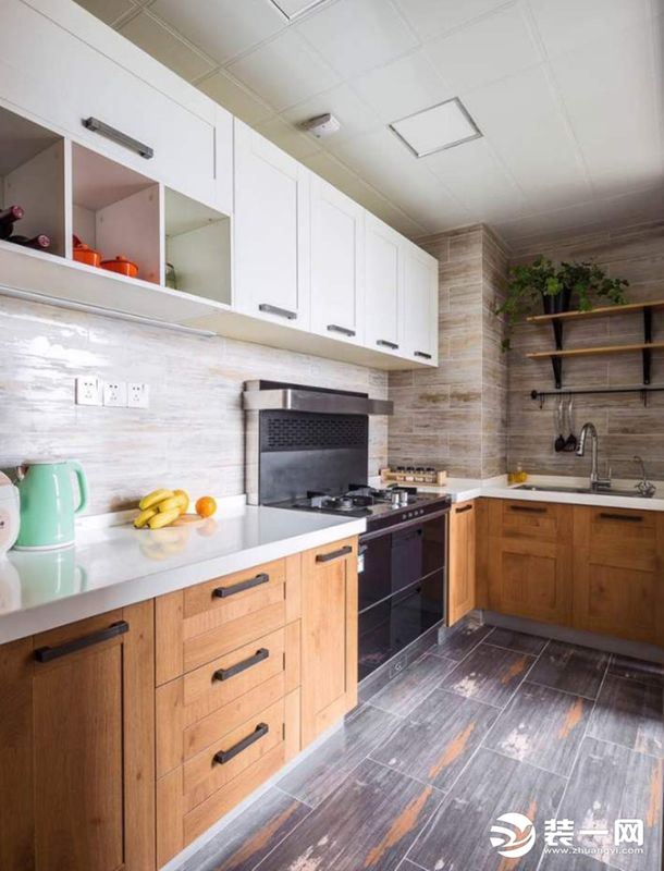 兰州110平米三居室，设计风格为现代简约风格 厨房效果图