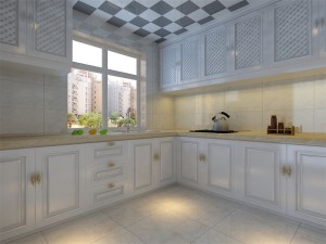 兰州115平米的房子装修成简欧风格三居室 厨房效果图