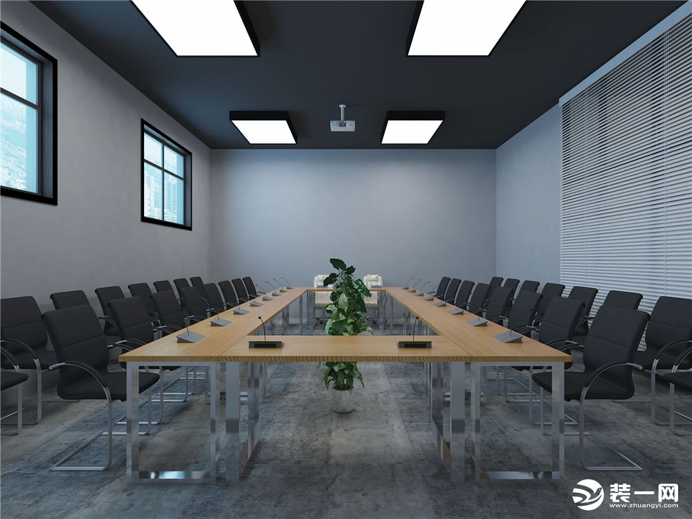 会议室-地产公司125平商铺办公室装修实景图