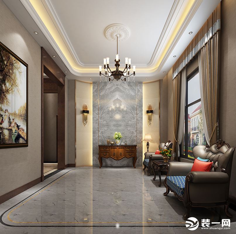 珠海君华新城200平复式欧式风格偏厅装修效果图