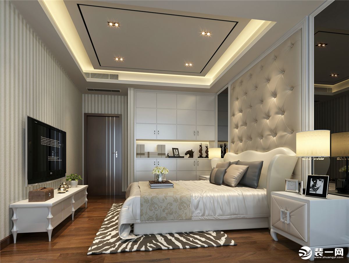 珠海南湾国际131平三居室工业风格卧室装修效果图