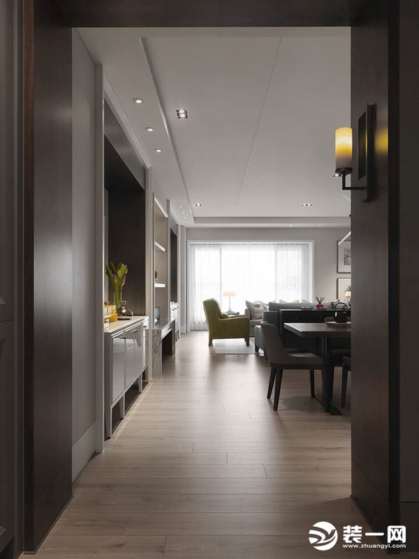 珠海格力广场92平三居室简约风格走廊装修效果图