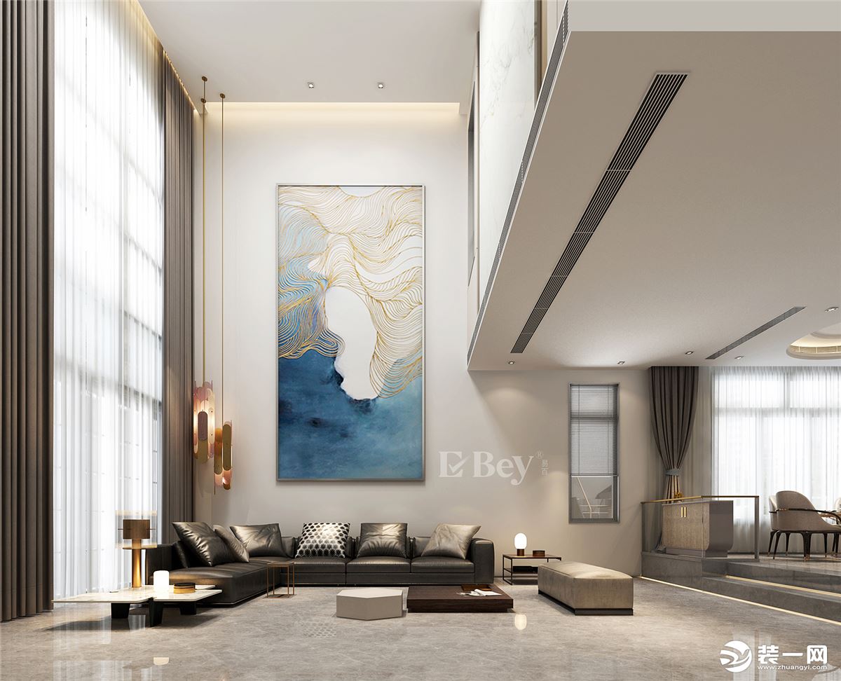 珠海斗门御金山二期170平三居现代简约风格装修效果图客厅装饰画