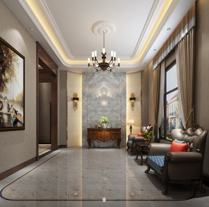 珠海君华新城200平复式欧式风格偏厅装修效果图