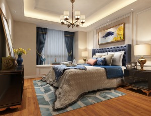珠海凤凰传奇98平两居室北欧风格卧室装修效果图
