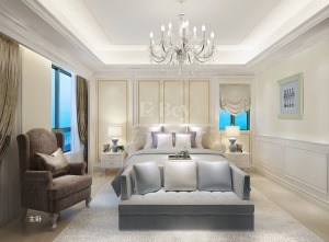 珠海海怡湾畔220平复式简欧风格卧室装修效果图