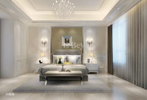 珠海海怡湾畔220平复式简欧风格卧室装修效果图