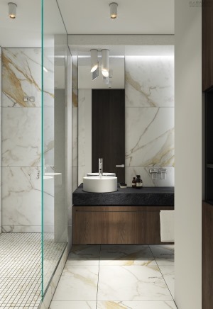 奥林至尊110平三居室现代风格效果图浴室