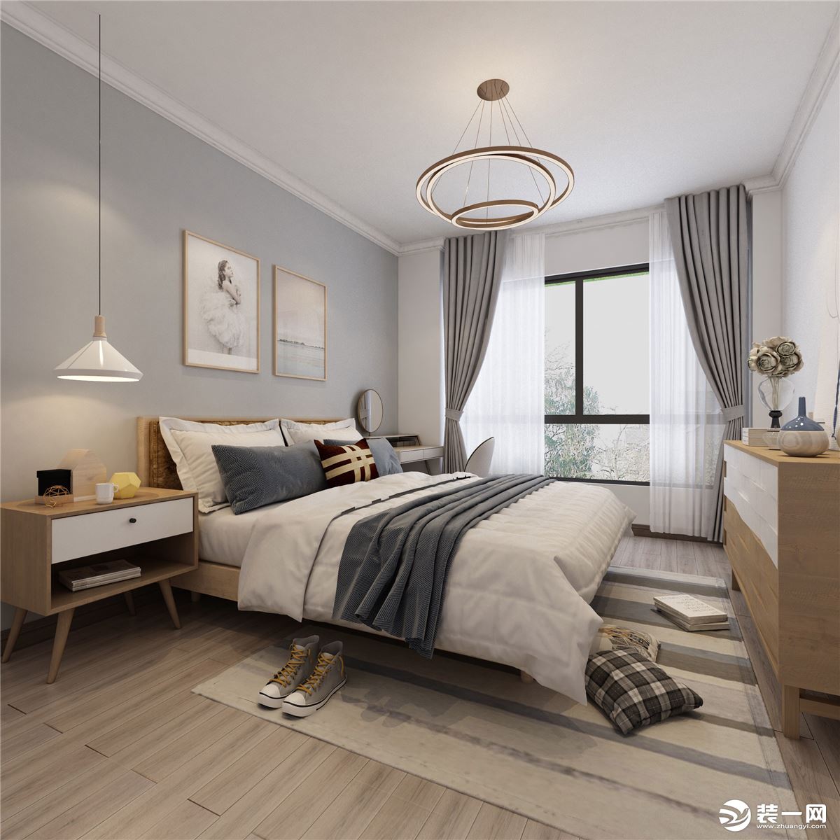 银豪锦湾110平三居室现代风格装修效果图
