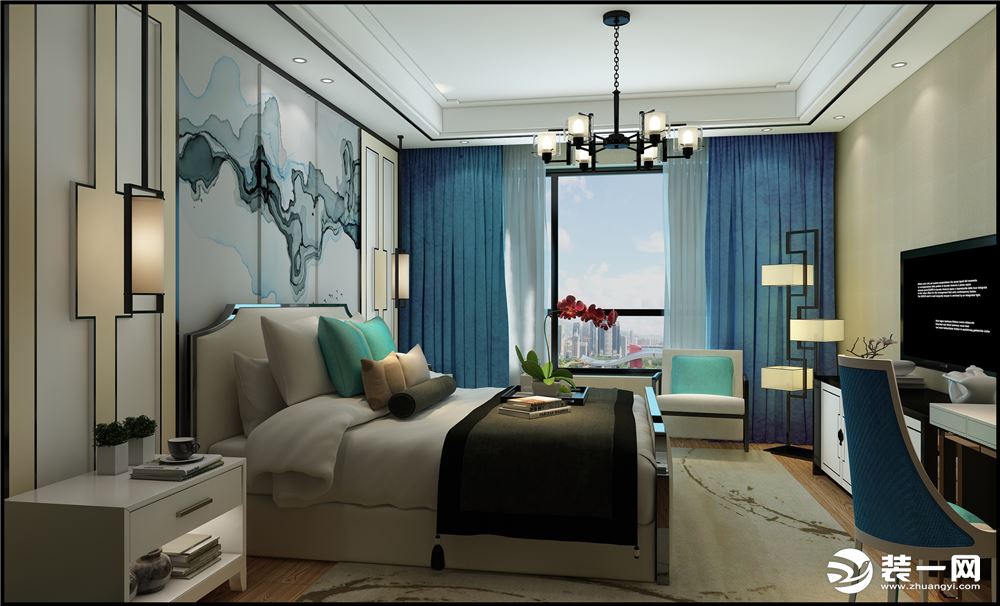 和锦园330平四居室地中海风格效果图卧室