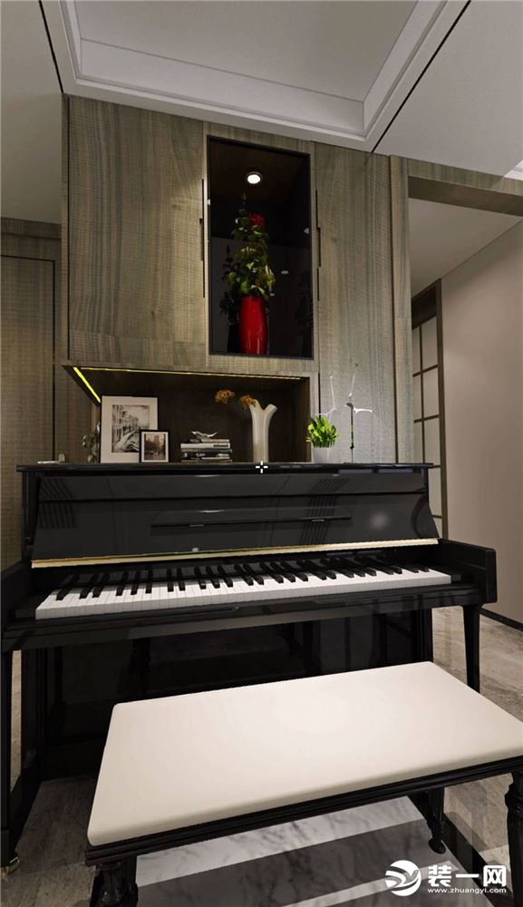 九龙湖109平二居室现代风格效果图钢琴房