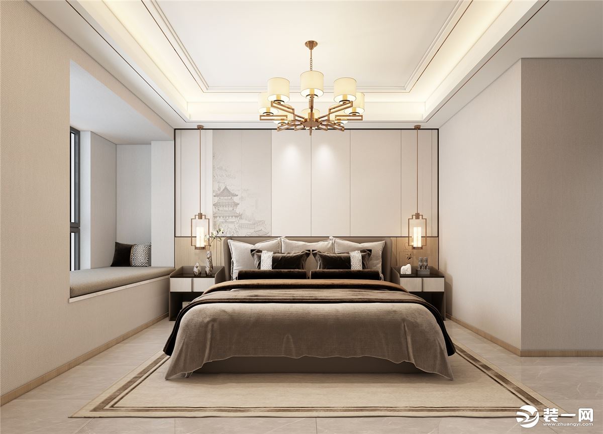 一层卧室的设计更贴近温馨和实用，摒弃了繁复的造型和装饰，但是必要的功能会保留和升级