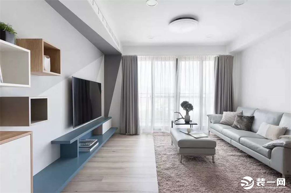 《青筑意家设计》 金科世界城  80平  二居室  北欧装修客厅效果图