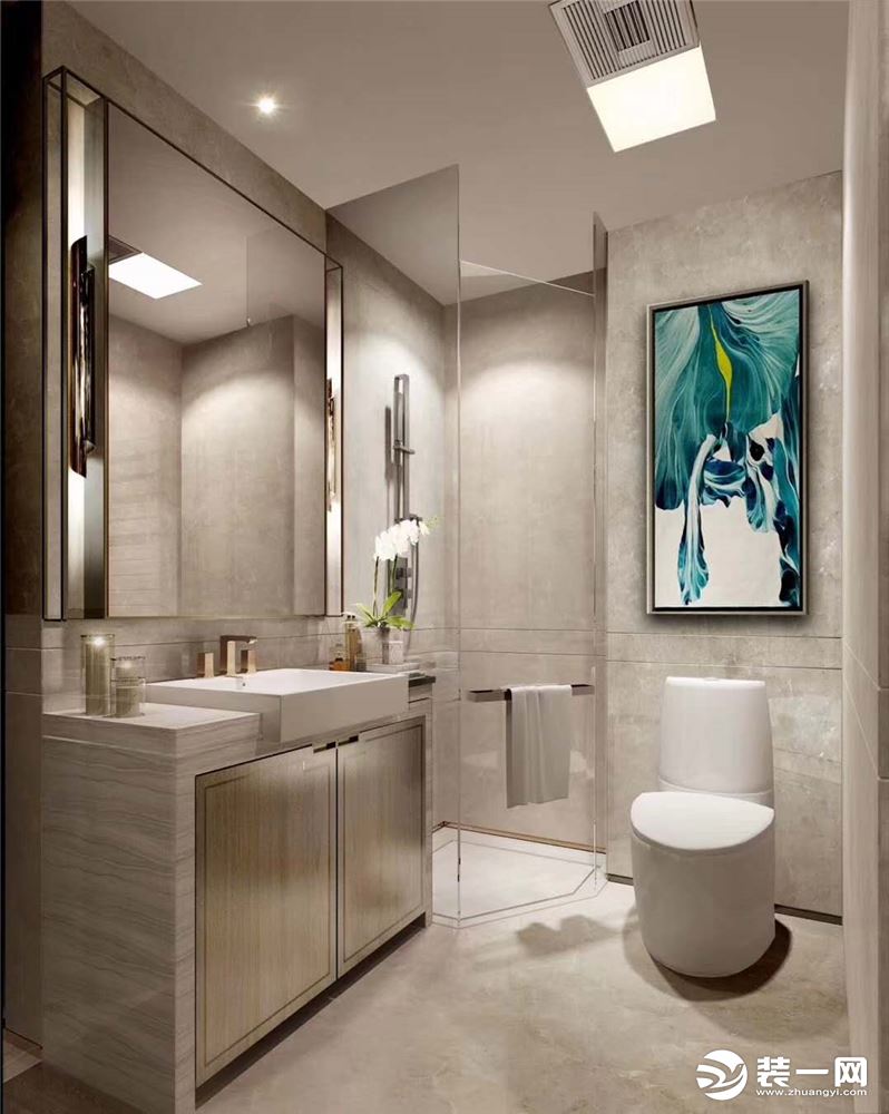 《青筑意家设计》 祥瑞城    130平   三居室    卫生间后现代 装修效果图
