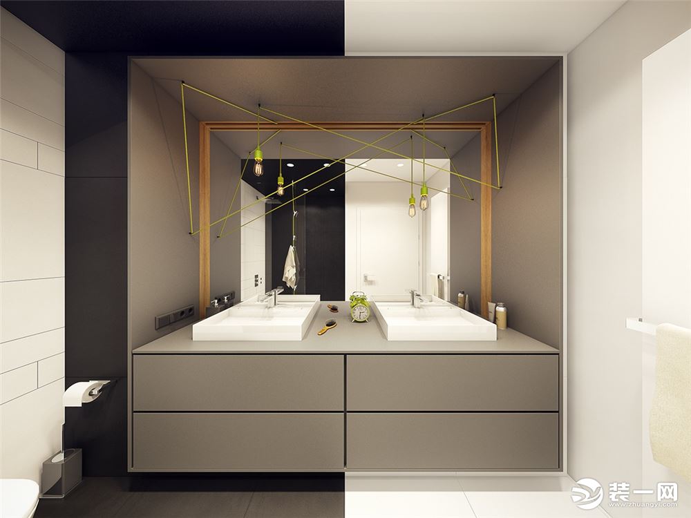 洗手台昆明艺顶装饰  海伦国际  现代风格  三居室   117㎡  造价130000元