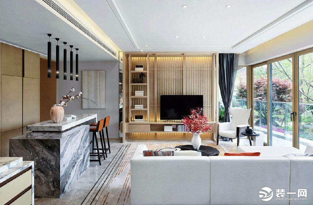 桂城150平四居室新中式风格装修效果图