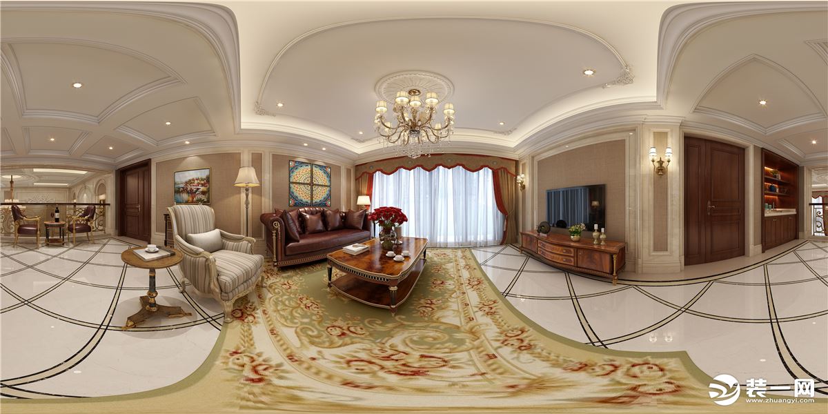 大荆自建别墅面积1200平法式风格效果图复式二+客厅