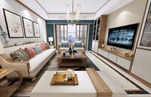 中南御锦城-138㎡平层公寓-新中式风格