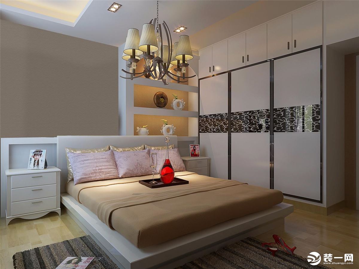 惠州蜗居装饰方直东岸140平美式风格卧室装修设计案例效果图