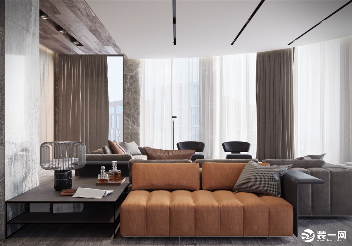客厅——深凡装饰 中央花园152平平层四室 现代时尚风家装效果图