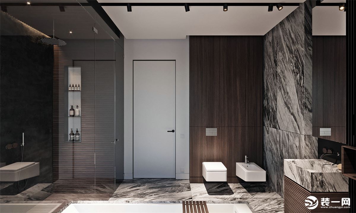 深凡装饰 奥体城130平平层三室 现代简约风家装效果图-卫生间