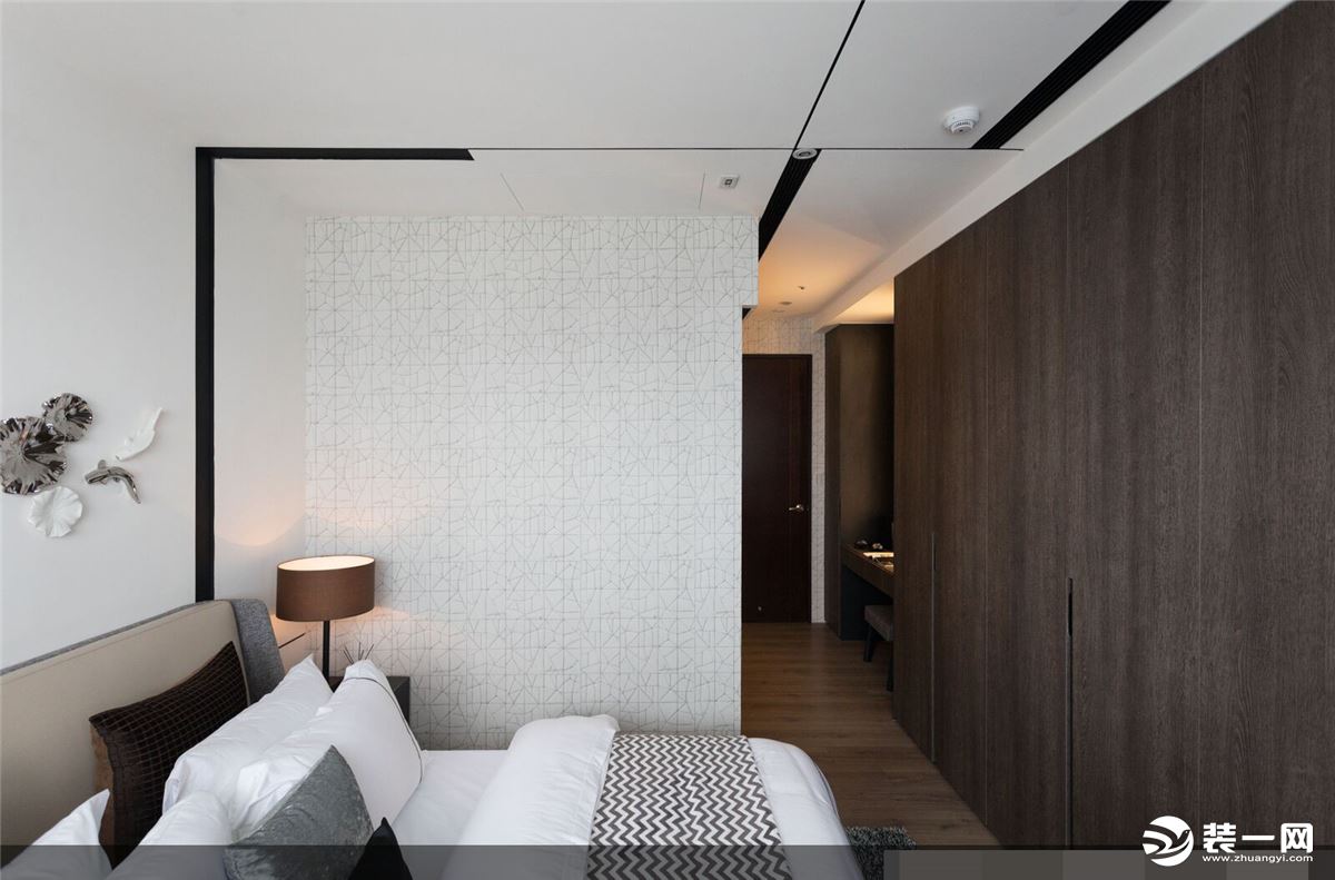深凡装饰 龙湾首府90平平层三室 现代简约风家装效果图-卧室