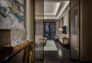 温州红日香舍230平平层新中式风格卧室装修效果图